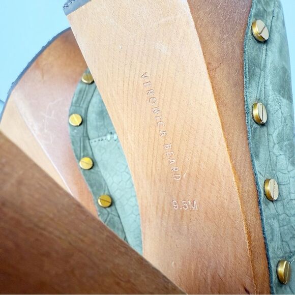 Veronica Beard Alek Croc Embossed Leather Clogs Platform Size 9.5 - Picture 10 of 10